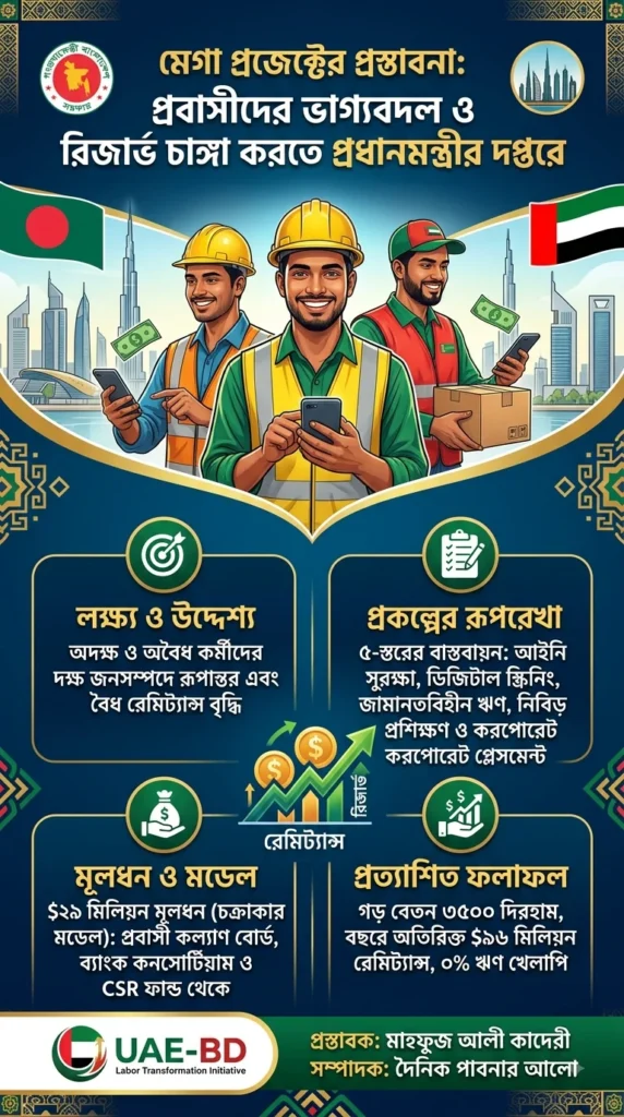 প্রবাসীদের ভাগ্যবদল ও রিজার্ভ চাঙ্গা করতে প্রধানমন্ত্রীর দপ্তরে মেগা প্রজেক্টের প্রস্তাব